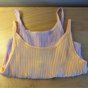 Old Navy Ribbed Tank Tops in Peach and Lavender